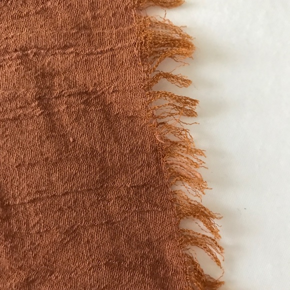 ZARA Dress Kaftan Coverup Lace Up Tie V Neck Frayed Hem Terra-Cotta Size Large - Picture 16 of 16